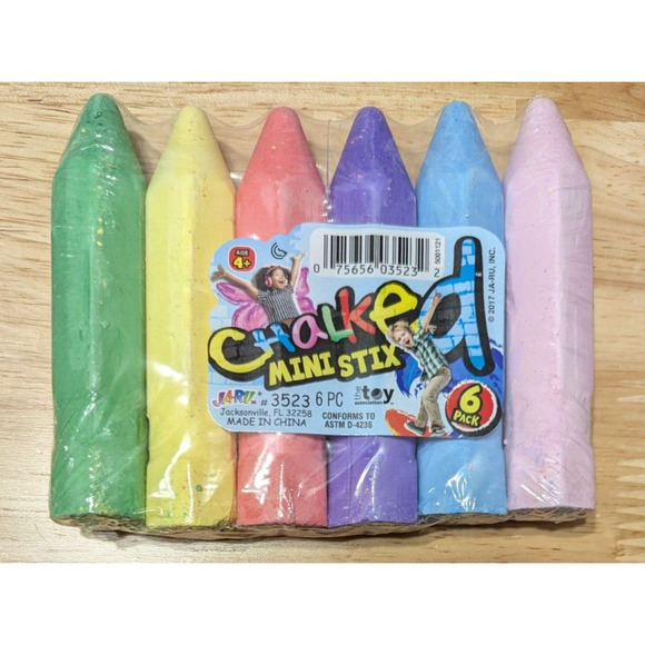 JA-RU Chalked Stix Sidewalk Chalk, 6 Per Pack, Kids 4 Pack Bundle (24 total) - Picture 4 of 5